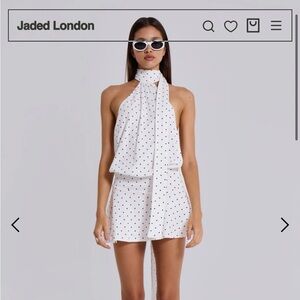 Jaded London Enya backless mini dress in polka dot NWT